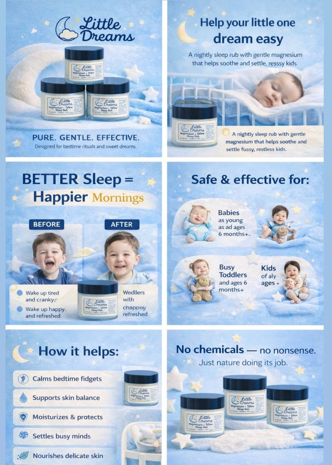 Little Dreams™ Magnesium Sleep Lotion – Children Strength (2 oz) Natural Children's Sleep Aid