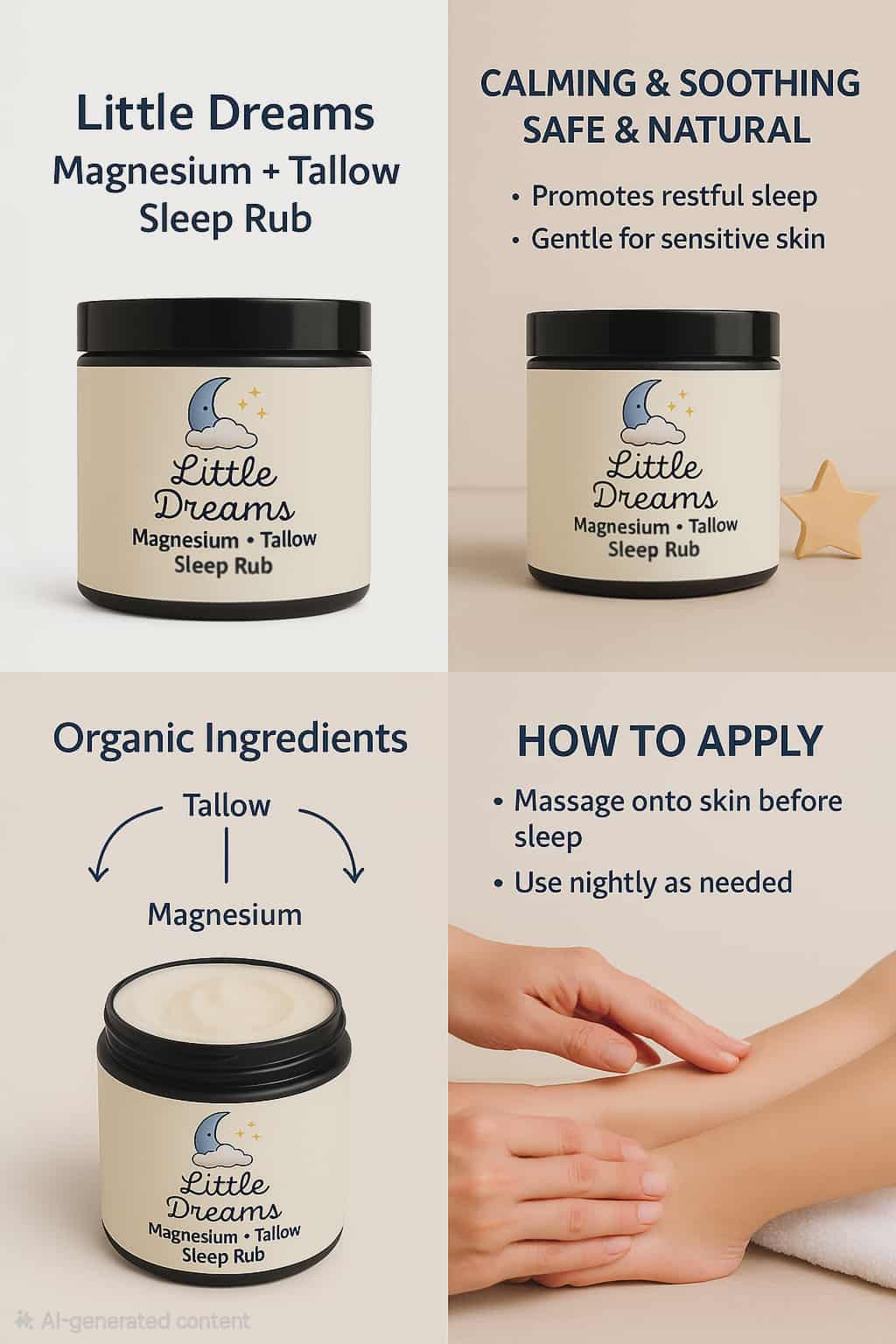 Little Dreams™ Magnesium Sleep Lotion – Children Strength (2 oz) Natural Children's Sleep Aid